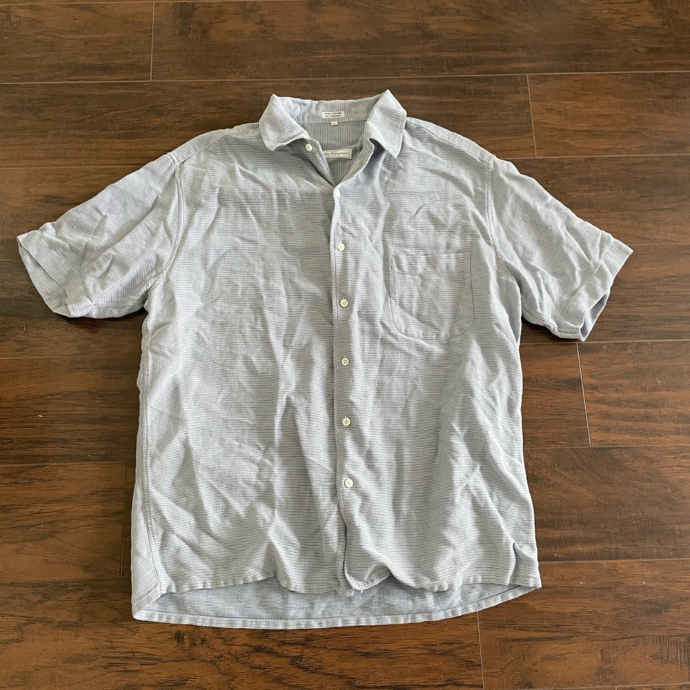 Mens Salvatore Ferragamo SS Button Up Shirt  Blue XL